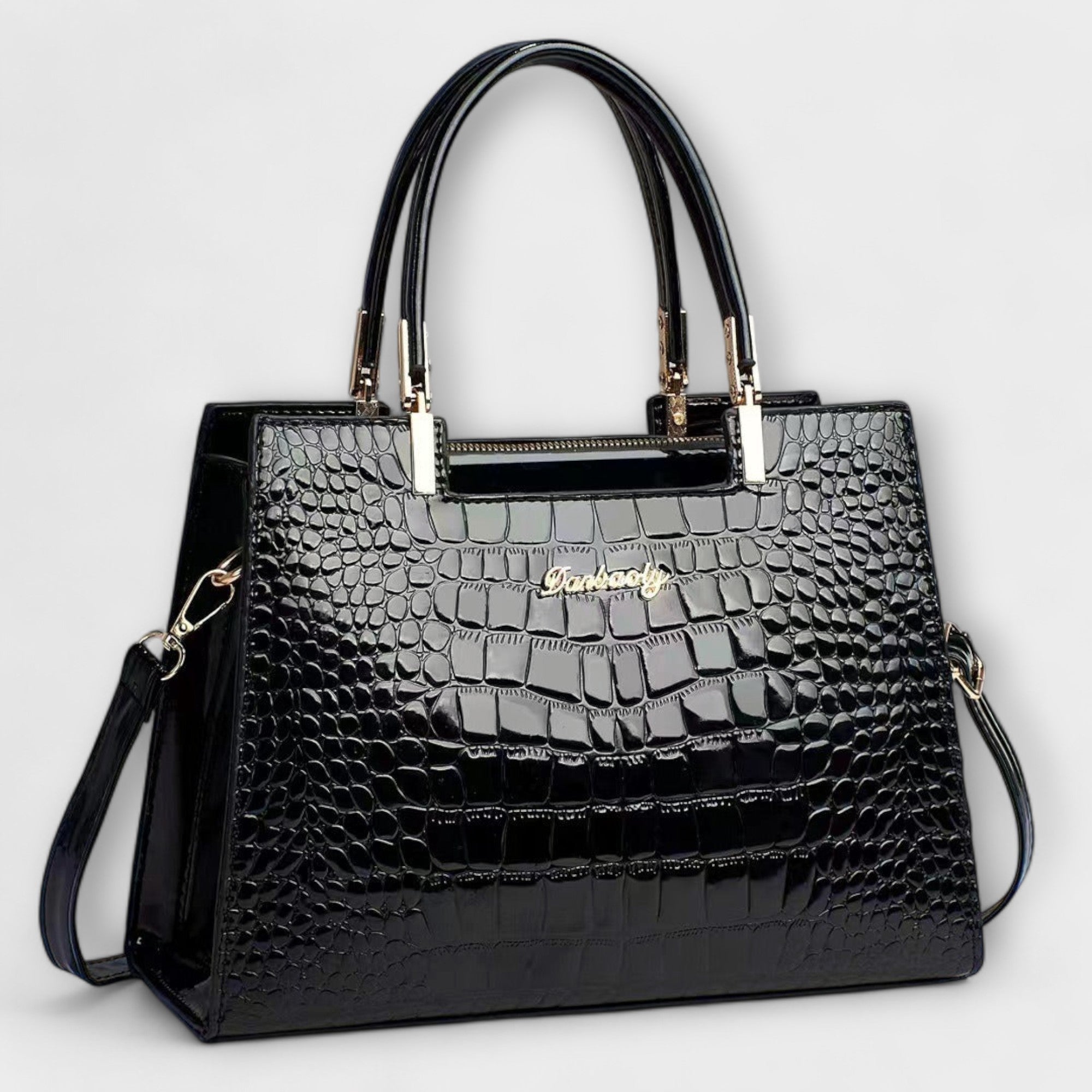 Brielle™ Glossy Crocodile Patterned Handbag