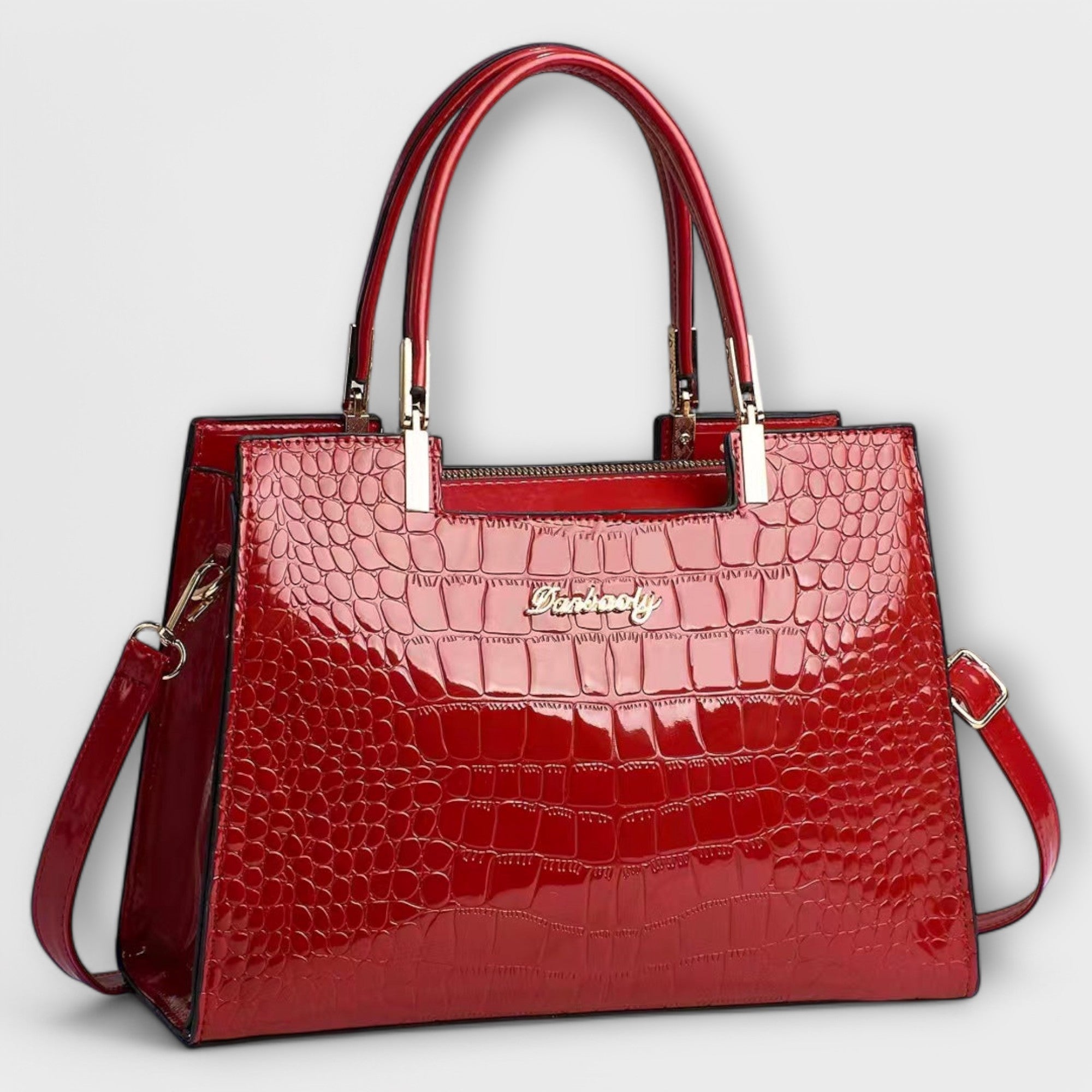 Brielle™ Glossy Crocodile Patterned Handbag