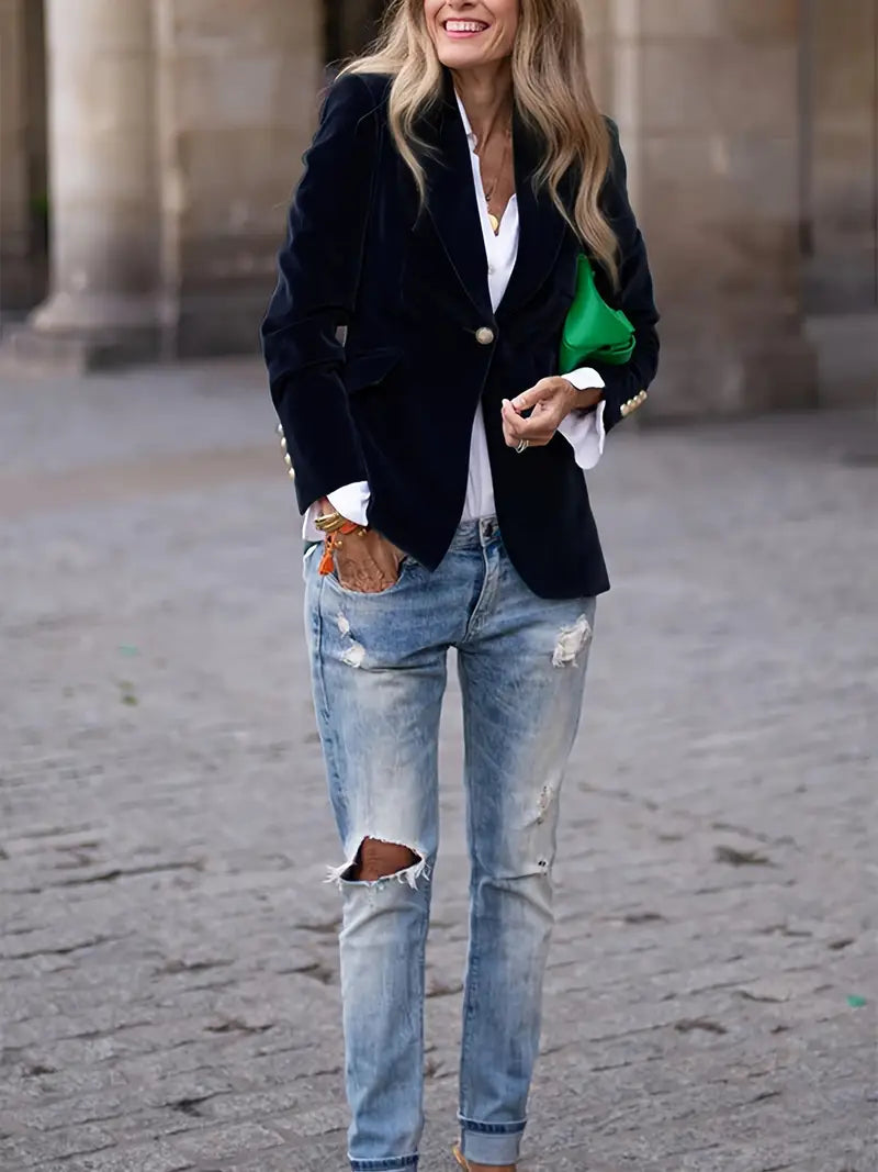 Kelly™ - Elegant Velvet Blazer