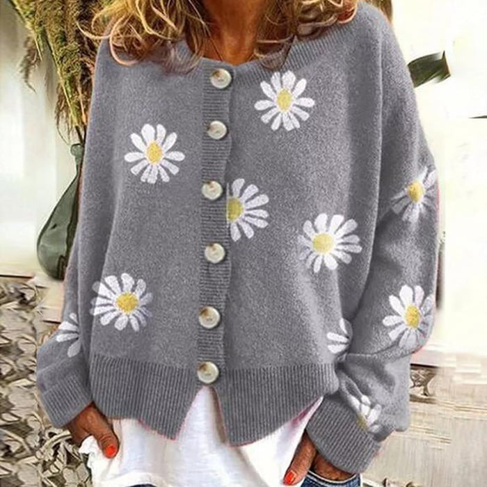Angel™ Cute Cardigan With Daisies