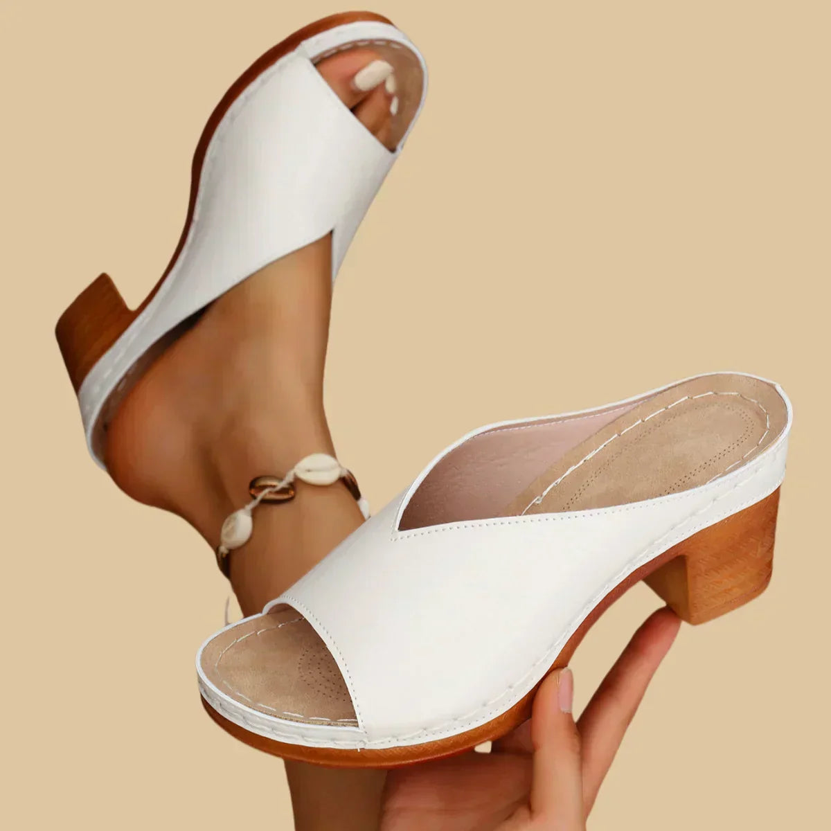 Navy™ | Orthopedic Thick Heel Sandals