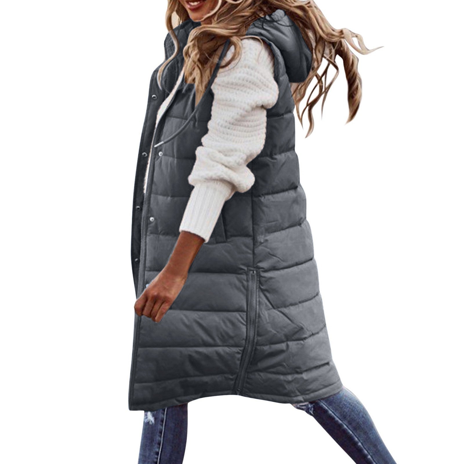 Adele™ Sleeveless Long Coat