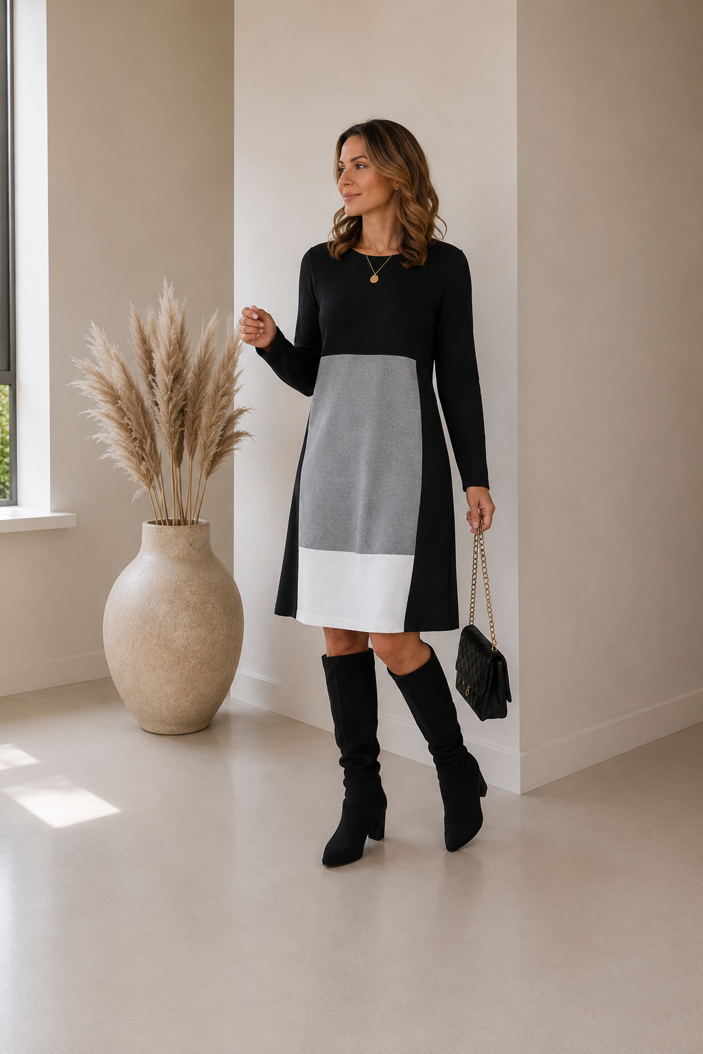 Cleo™ - Colourblock Knit Dress