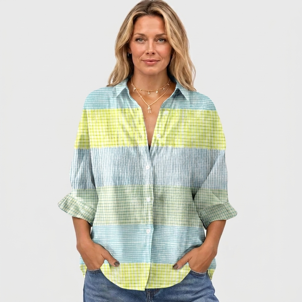 Filippa™ | Pastel Grid Blouse