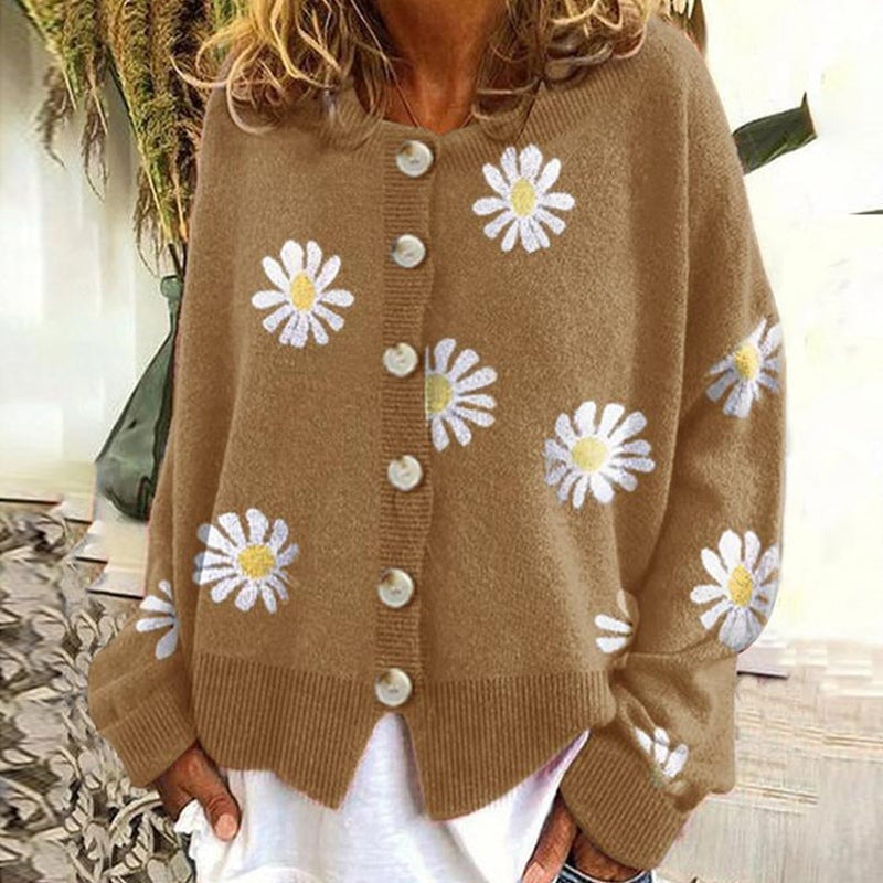 Angel™ Cute Cardigan With Daisies