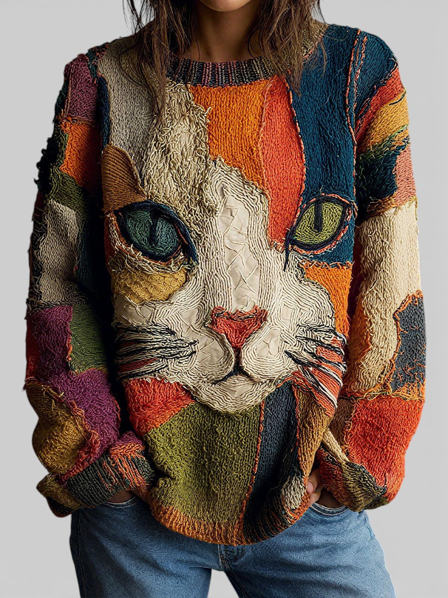 Zaira™ | Artistic Top with Cat