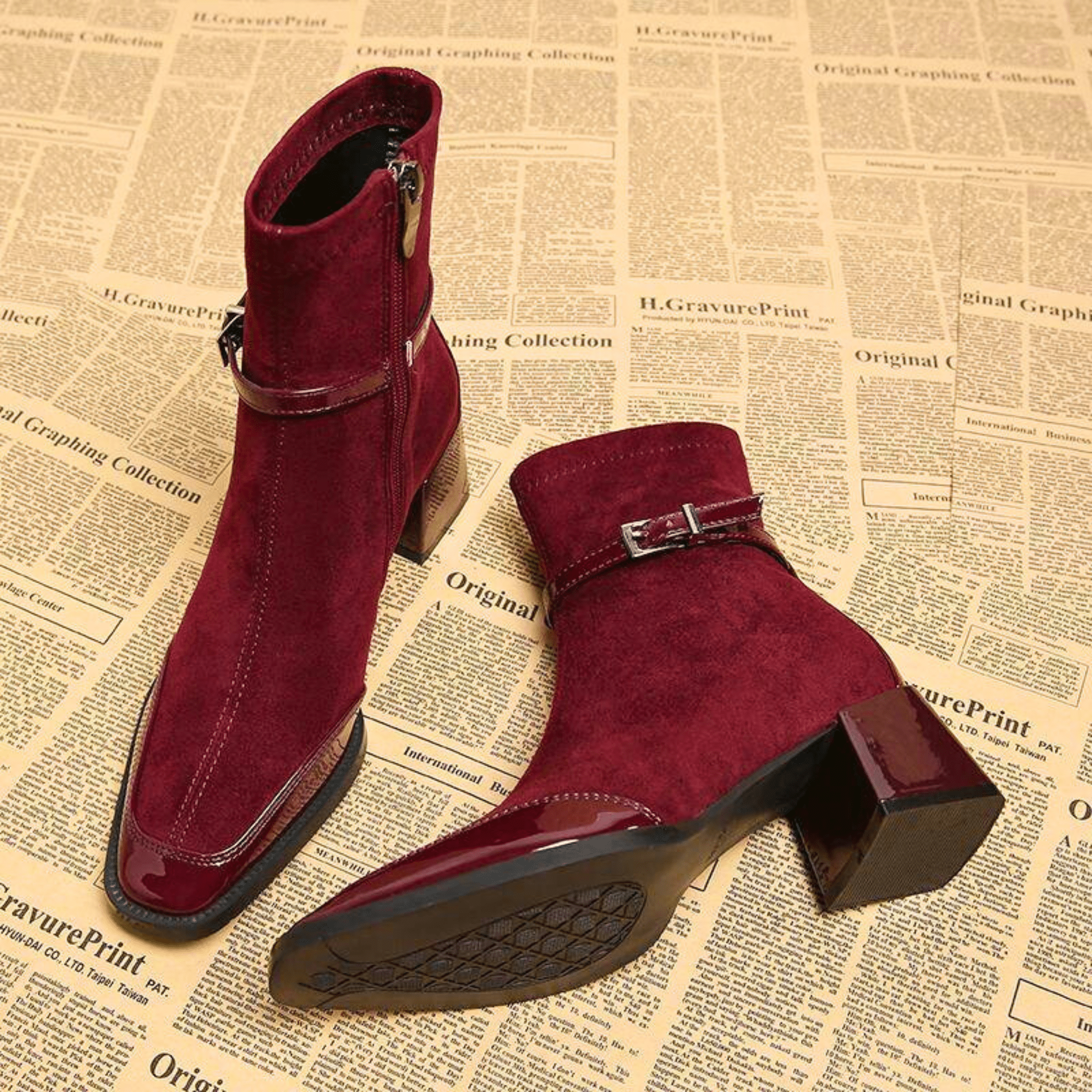 Avenoir | Suede Block Heel Ankle Boot