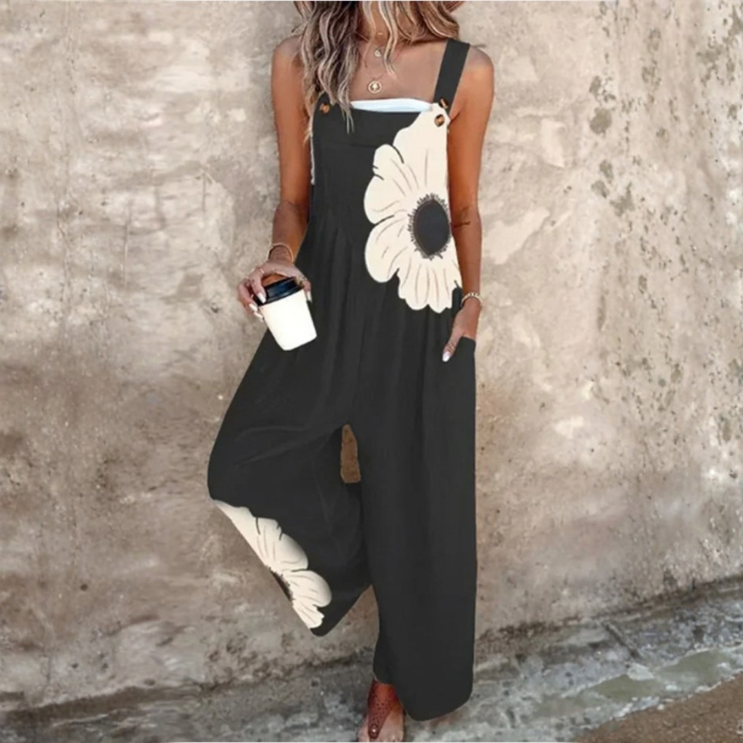 Comfortable Printed Overalls