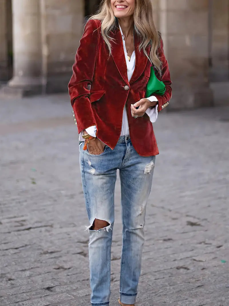 Kelly™ Elegant Velvet Blazer
