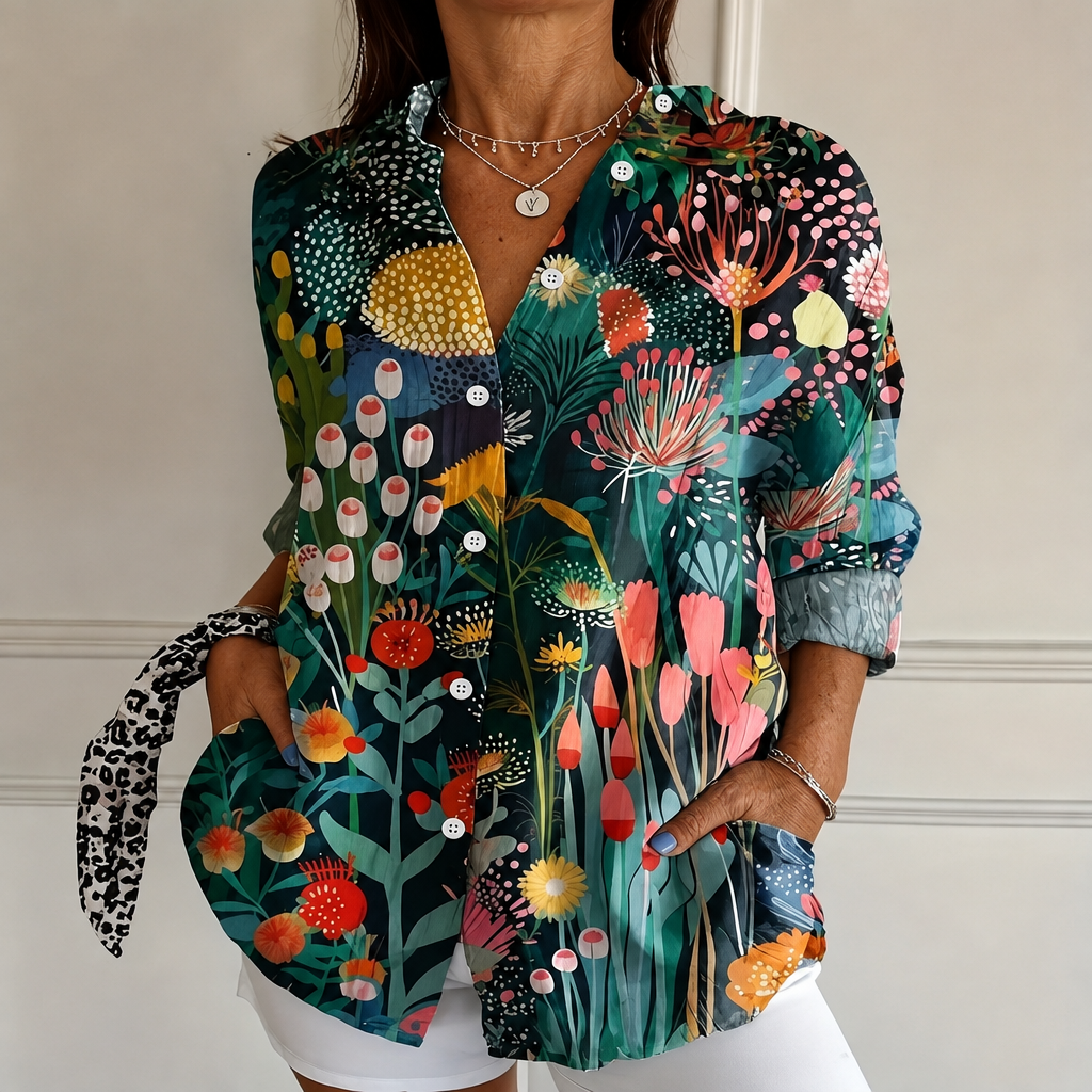 Midnight Botanical Blouse