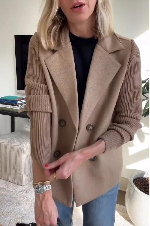Camryn™ Elegant Knit-Sleeve Blazer