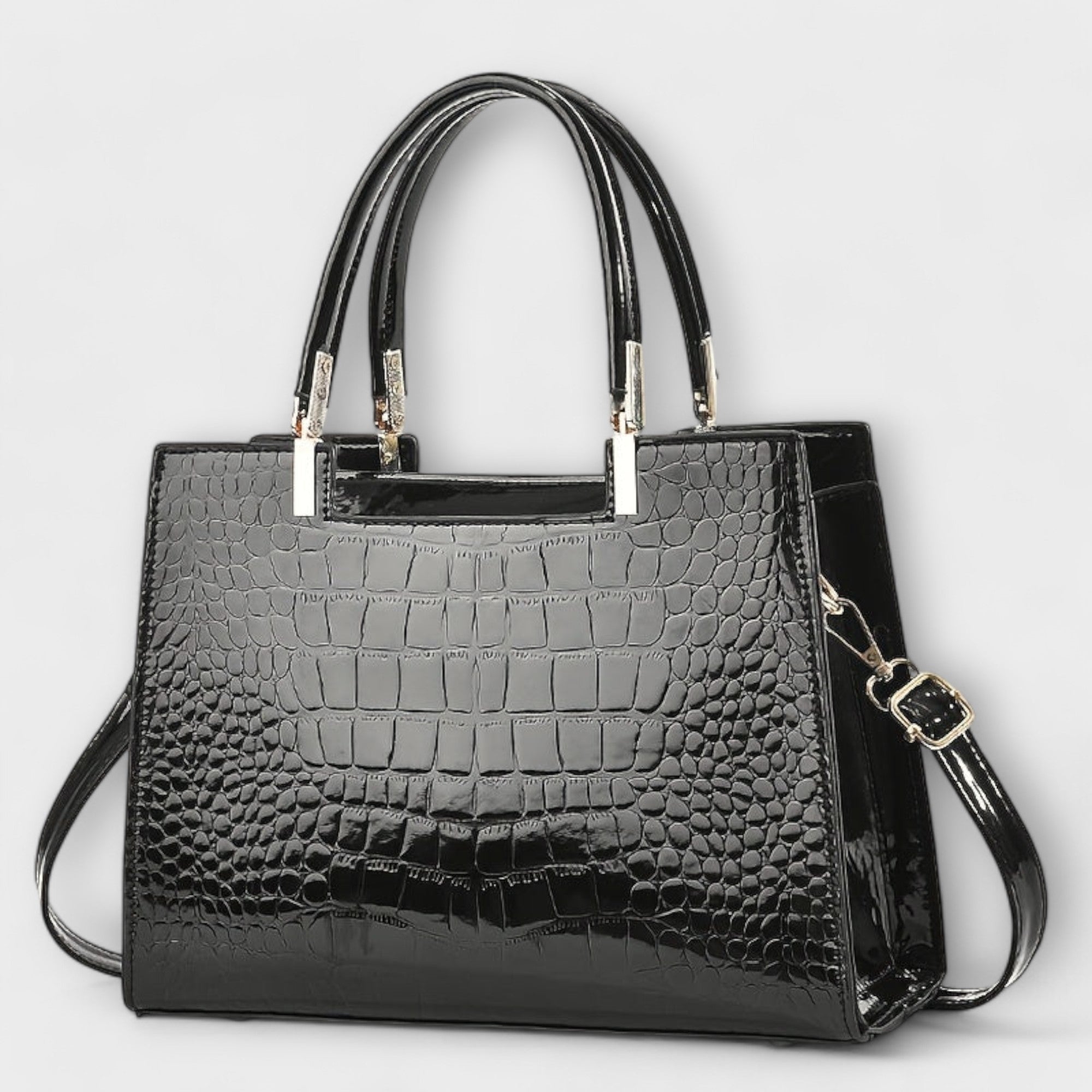 Brielle™ Glossy Crocodile Patterned Handbag